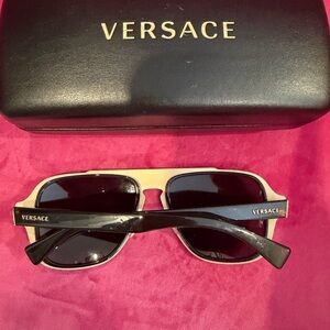 Versace Black Sunglasses with Gold Accents